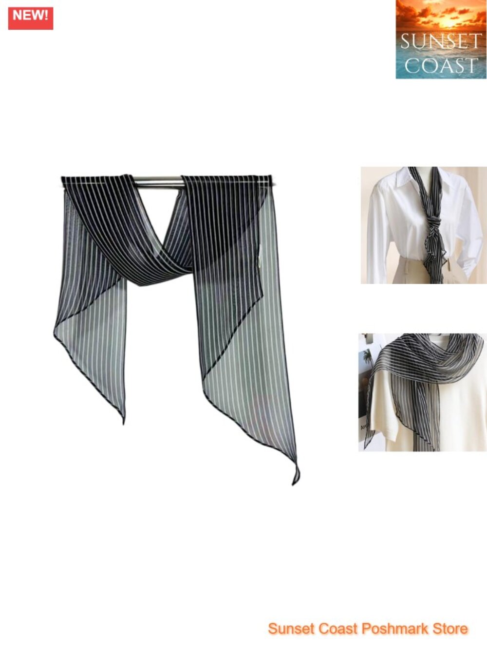 100% Mulberry Silk Charmeuse Scarf - 12.6x63in Lightweight Shawl Wrap